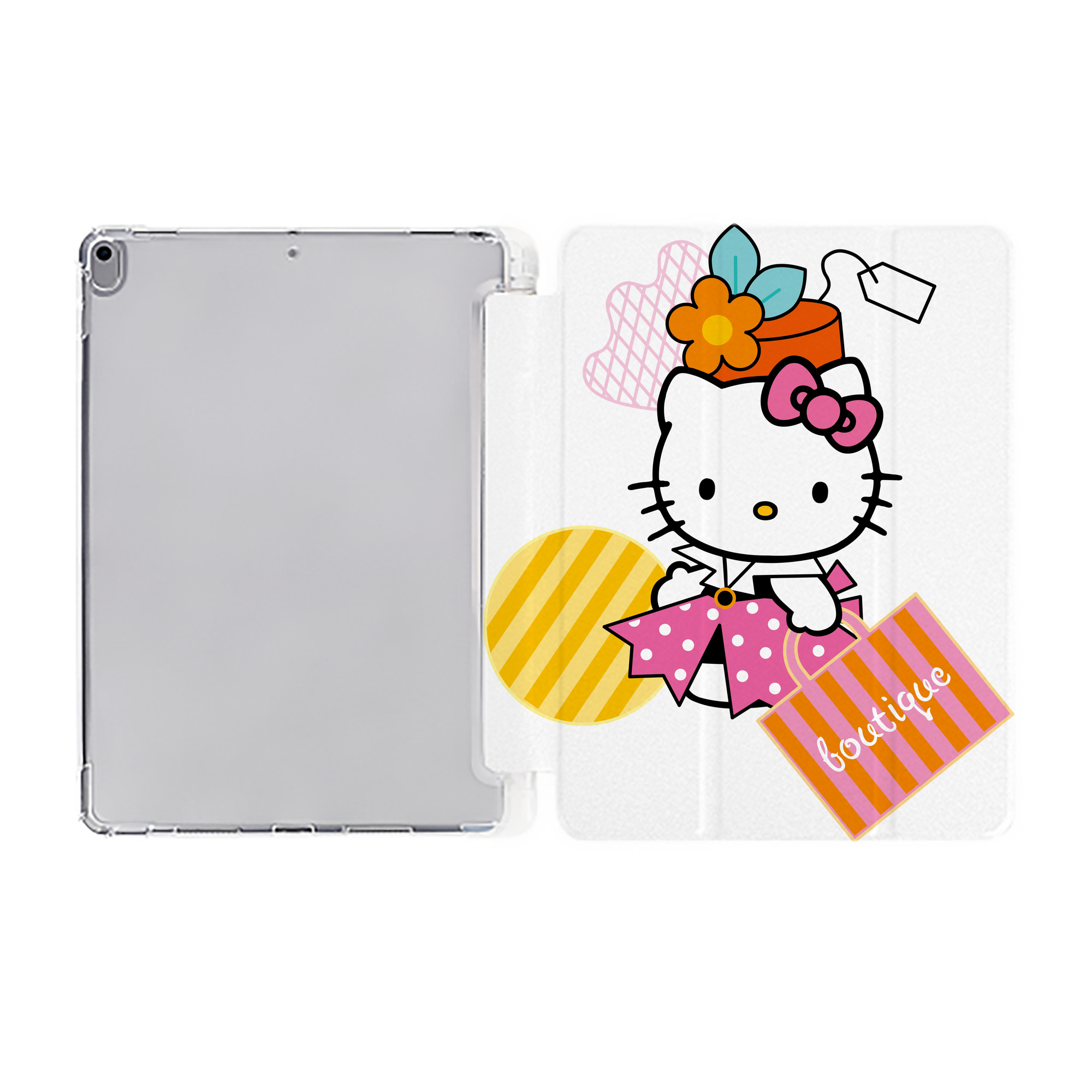 （画像用） Hello Kitty ハローキティ IPad ケース ペン収納付き 三つ折りスタンド PUレザー×シリコン 対応機種9.5/10.5/10.9インチ